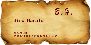 Biró Harald névjegykártya